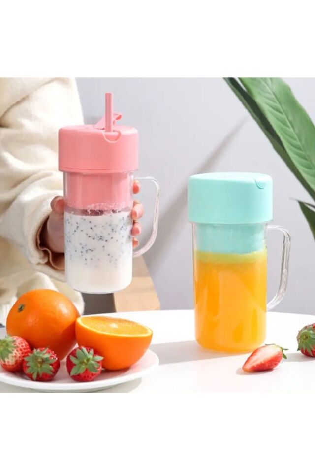 Portatif Taşınabilir Meyve Blender 350 Ml PİPETLİ