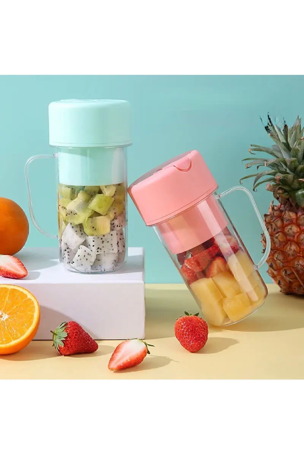 Portatif Taşınabilir Meyve Blender 350 Ml PİPETLİ