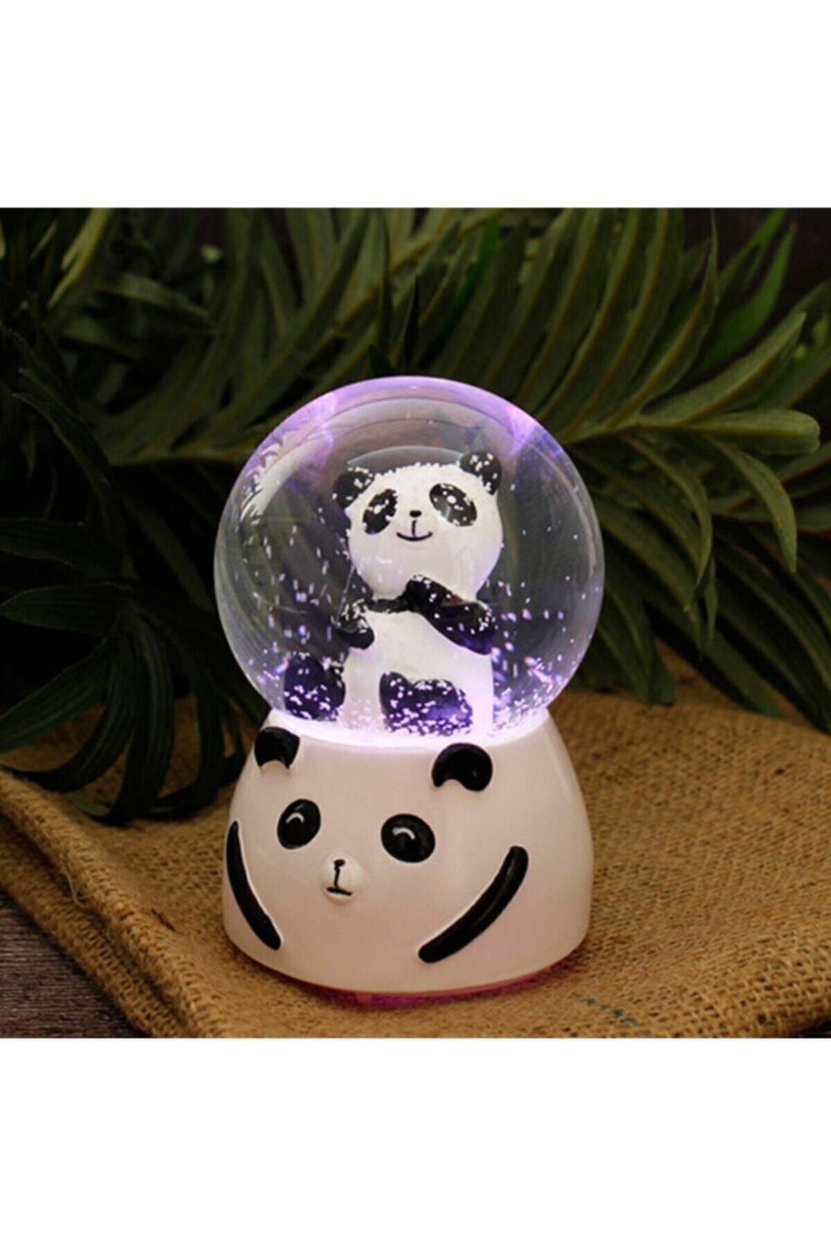 Panda Kar Küresi Büyük Boy Işıklı Müzikli Otomatik Kar Püskürtme