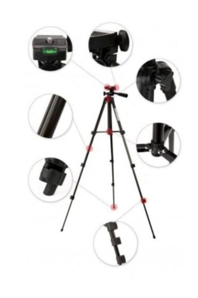 Profesyonel Kamera Telefon Tripod Tf-3120 102 Cm siyah - Tek Ebat
