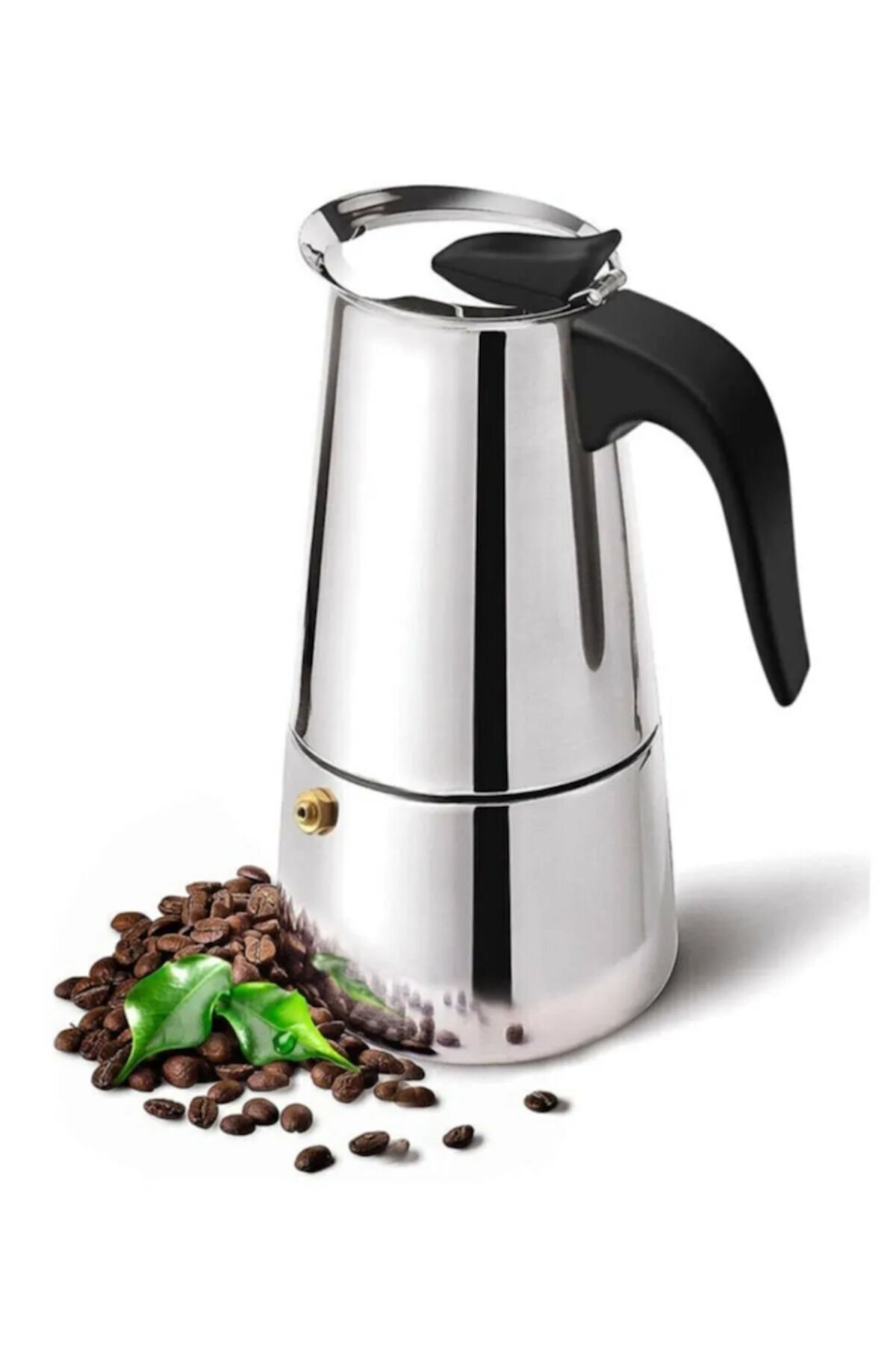 Fe001-6 Espresso Kahve Makinesi Paslanmaz Çelik Indüksiyonlu Moka Pot 300 ml Gri - Tek Ebat