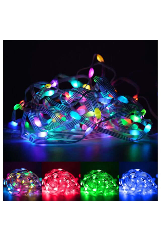 Led Animasyonlu Tak Çalıştır Kumandalı Trafolu Rgb Şerit Işık Aydınlatma 5 Metre