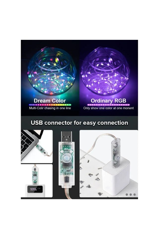 Led Animasyonlu Tak Çalıştır Kumandalı Trafolu Rgb Şerit Işık Aydınlatma 5 Metre