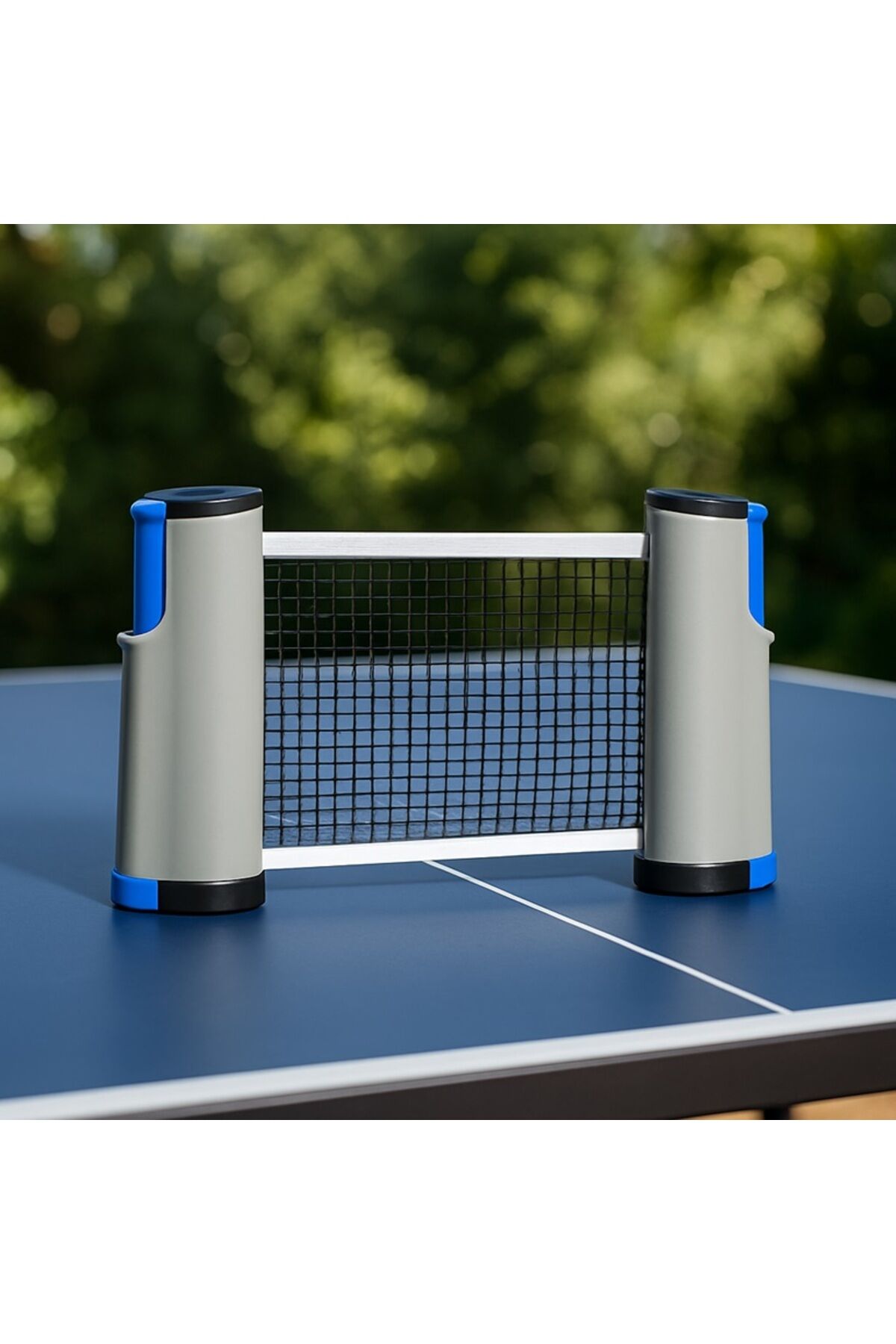 Taşınabilir Masa Tenisi Filesi – Ayarlanabilir Mandallı Ping Pong Ağı – Her Masa Tipine Uygun Mavi - Tek Ebat