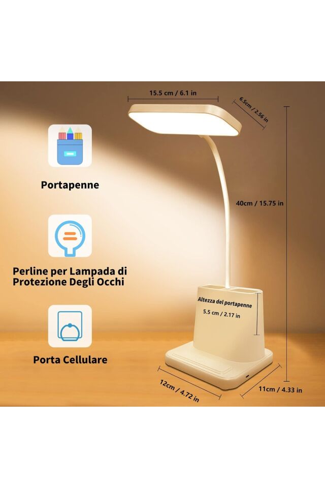 20 Led Çalışma Okuma Işığı Kademeli Masa Lambası