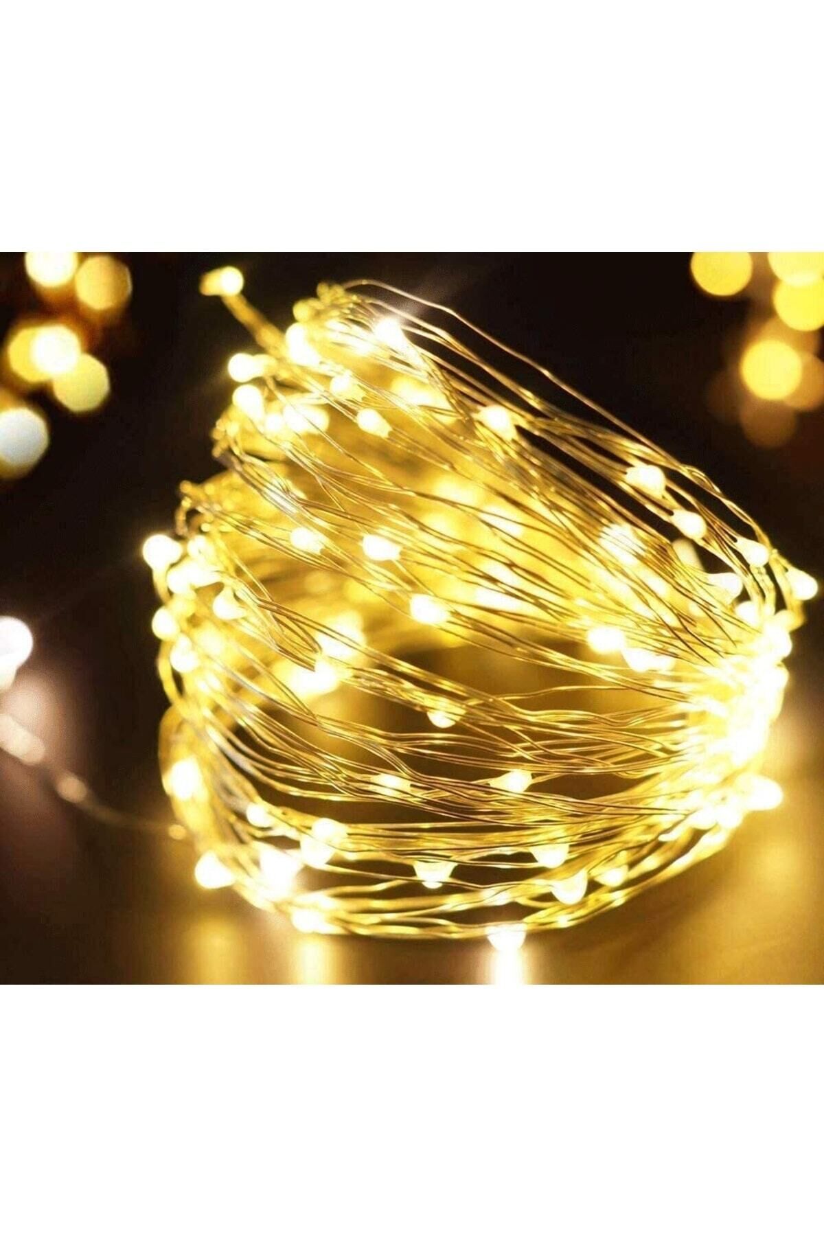 5 Metre Günışığı Yılbaşı Ağacı Işığı Yeni Yıl Peri Led Işık Sarı Işıklı Dekoratif Pilli Ledli Lamba SARI - Tek Ebat