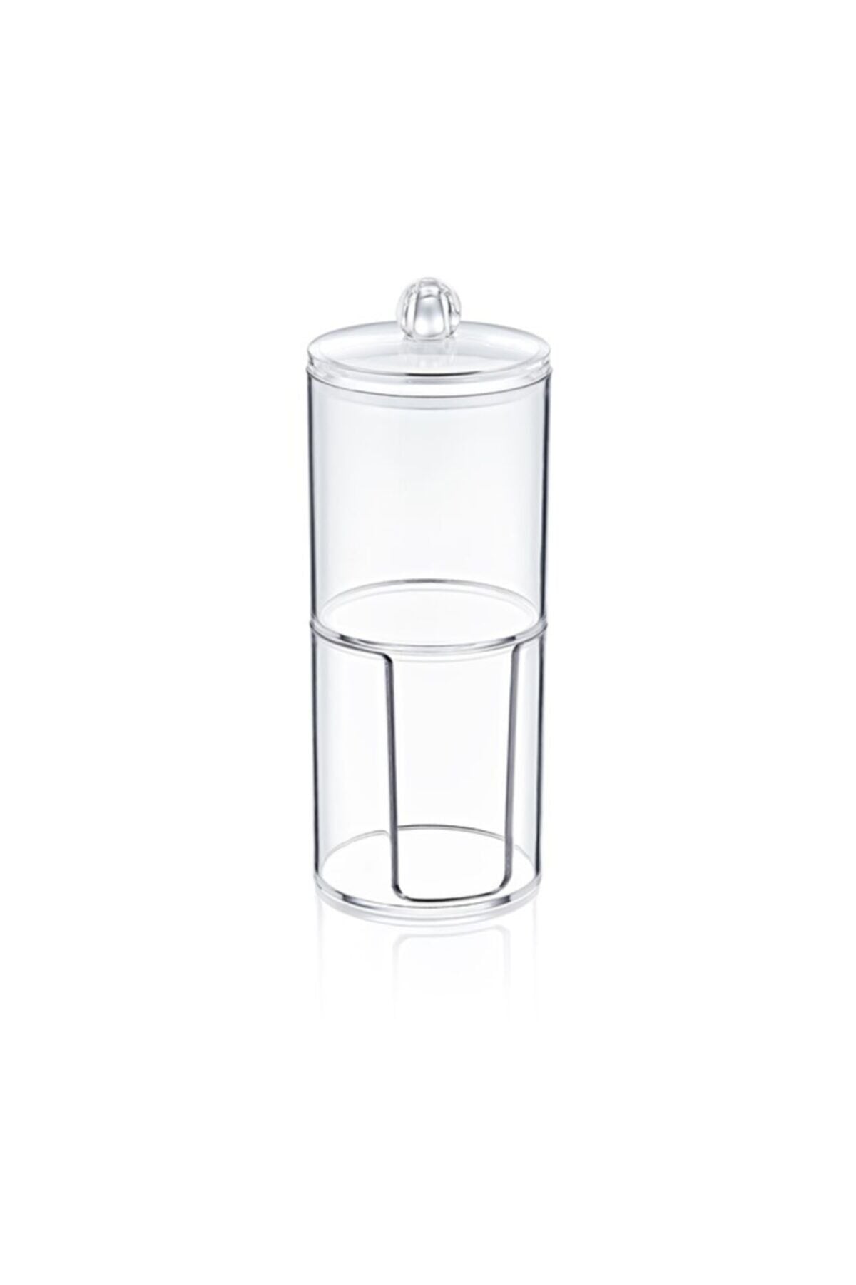 Çift Katlı Şeffaf Pamukluk Silindir Organizer Makyaj Organizer Takı Organizer