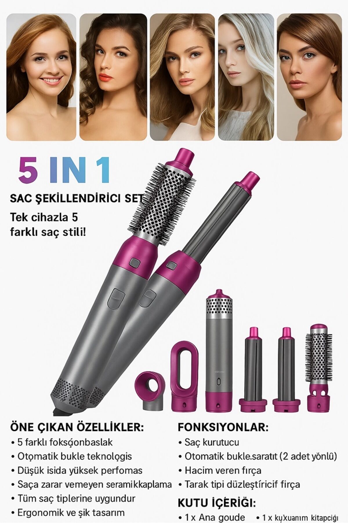 Yeni Özel Seri Hot Air Styler Saç Şekillendirici Saç Bukle Tarak Saç Maşası