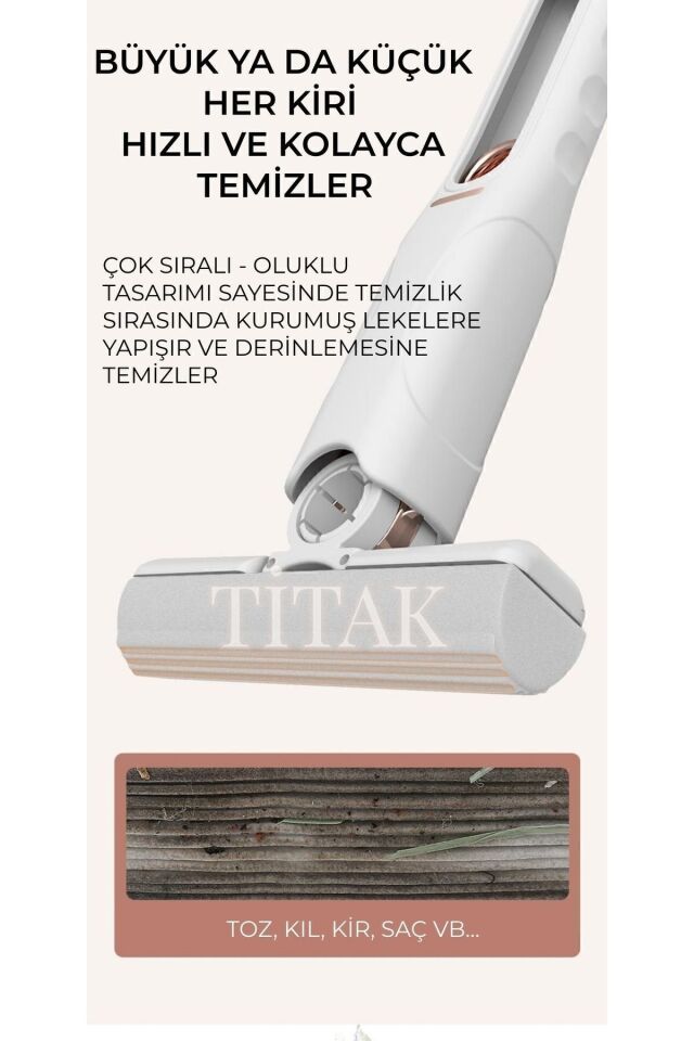 Taşınabilir Mini Mop Kendinden Sıkmalı Mini Temizlik Paspası Mutfak-araba-banyo-camlarda Kullanım