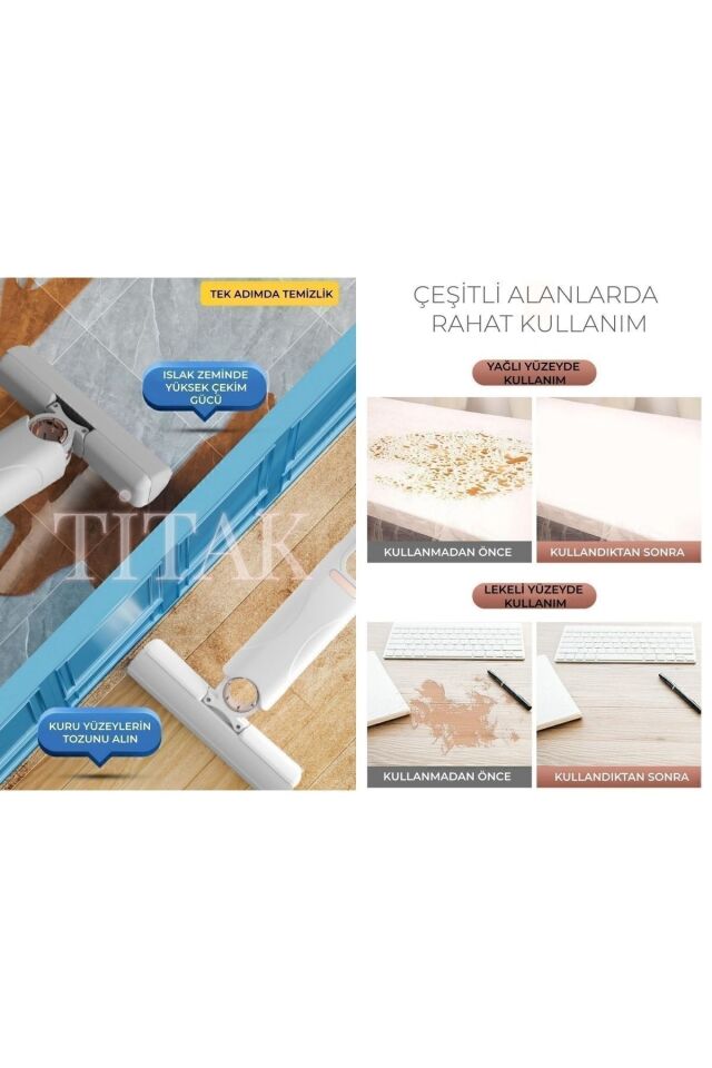 Taşınabilir Mini Mop Kendinden Sıkmalı Mini Temizlik Paspası Mutfak-araba-banyo-camlarda Kullanım