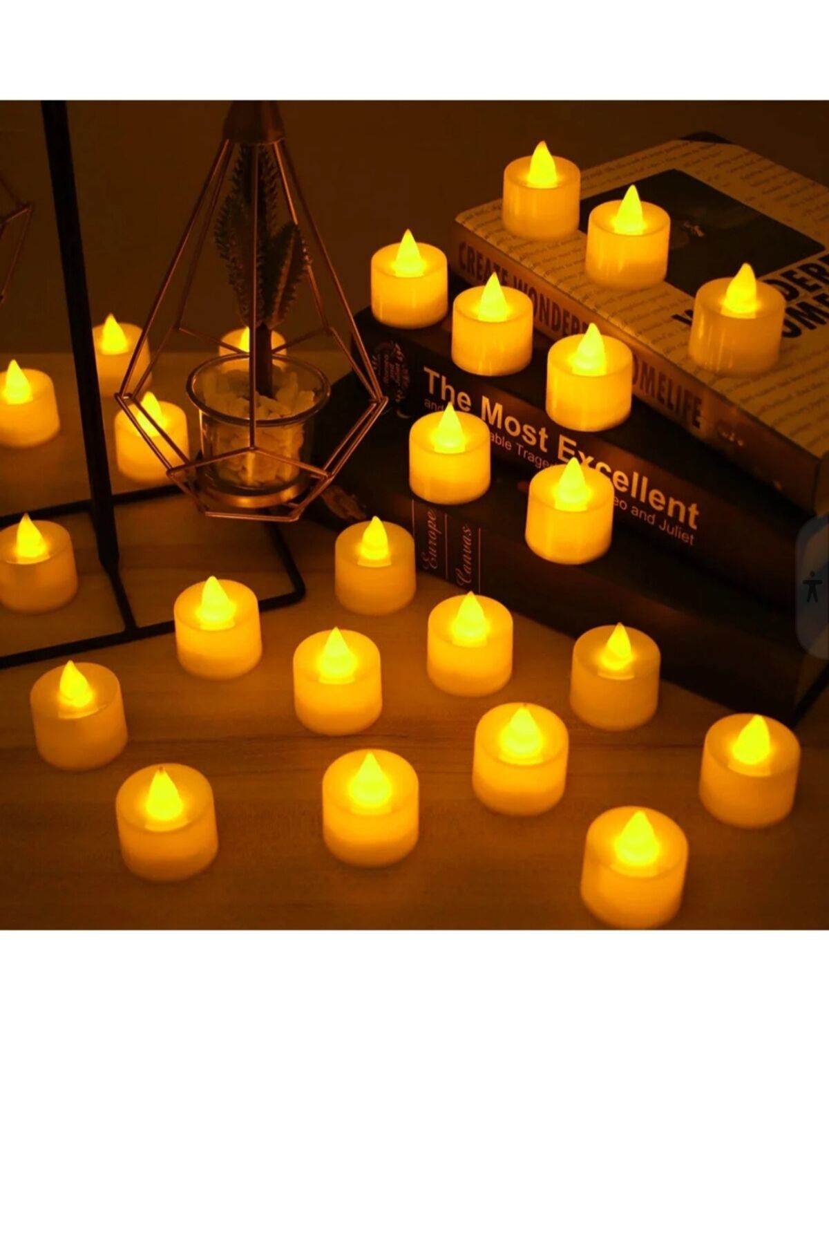 Led Işıklı Mum 24'lü Set