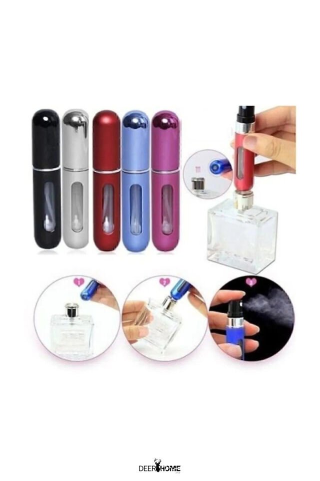 Mini Doldurulabilir Parfüm Şişesi Cep Parfüm Şişesi Seyahat Boy- 1 Adet- TR 1'li 5 ml Tek Ebat
