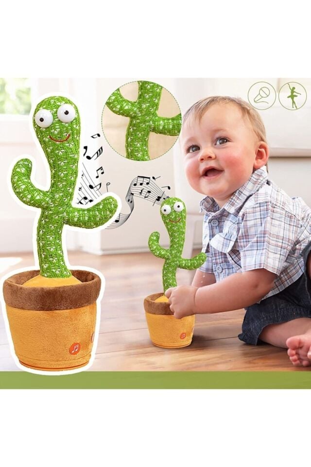 Konuşan Dans Eden, Müzikli Işıklı Saksı Kaktüs Peluş Oyuncak