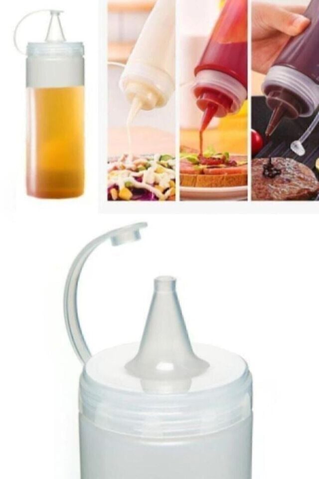 Plastik Yağlık Sosluk Şişesi 750 ml Şeffaf Yağdanlık Şişe Plastik