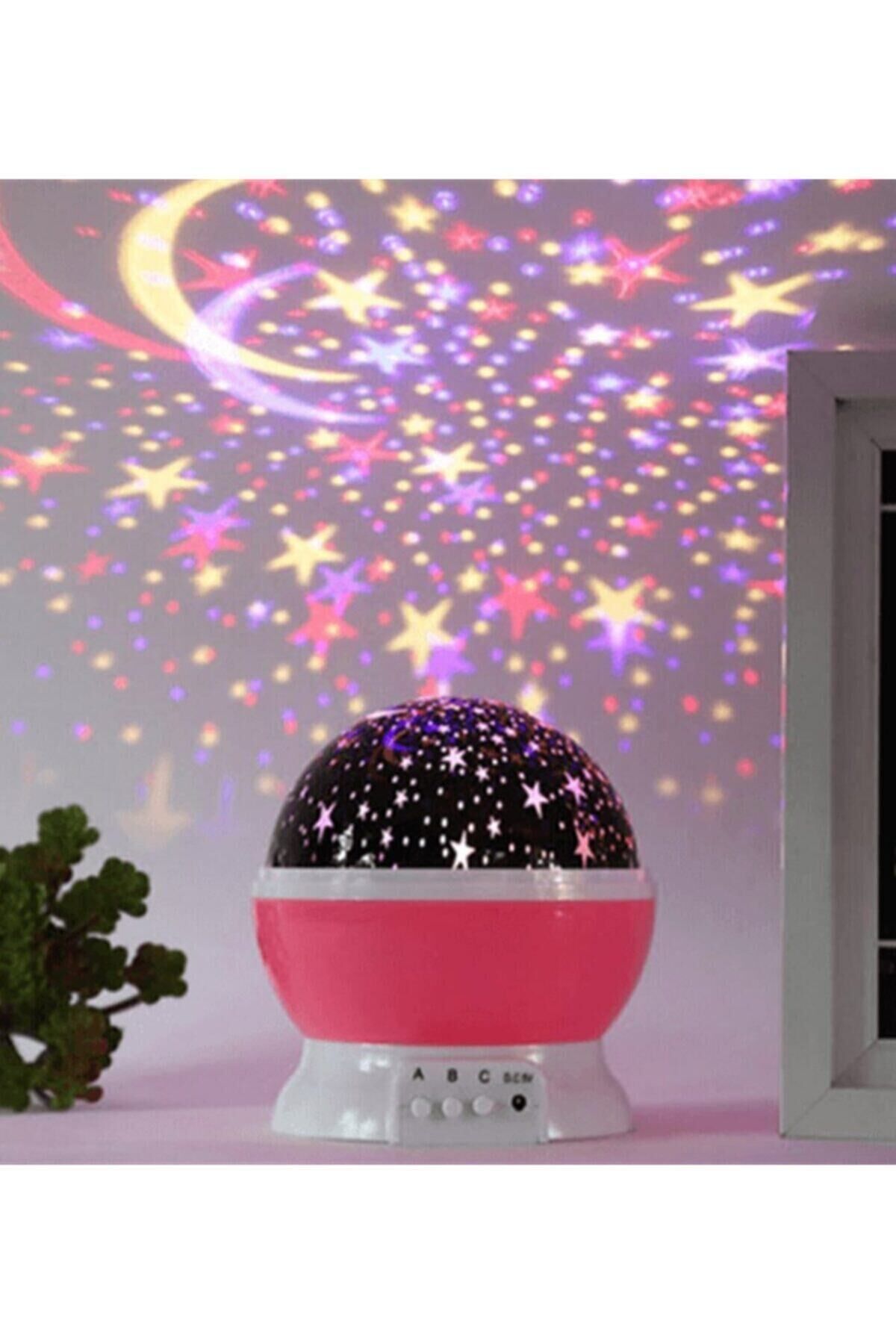 Projeksiyonlu Dönen Renkli Star Master Gece Lambası Pembe Renk KARIŞIK RENK - Tek Ebat - 34 x 48