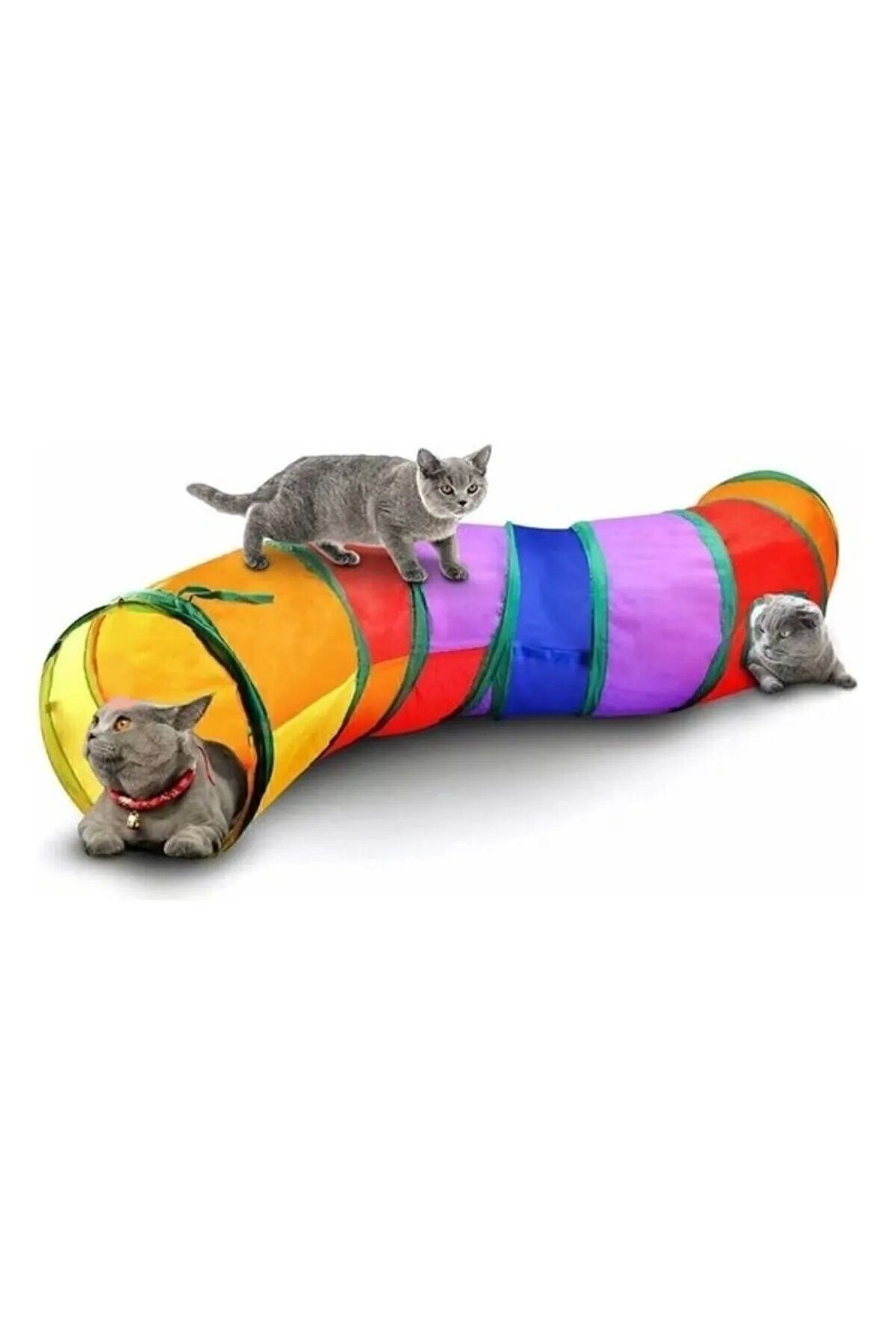 Kıvrımlı Kedi Tüneli Katlanır Gökkuşağı S Kıvrımlı Kedi Köpek Oyun Tüneli Evcil Hayvan Oyun Tüneli