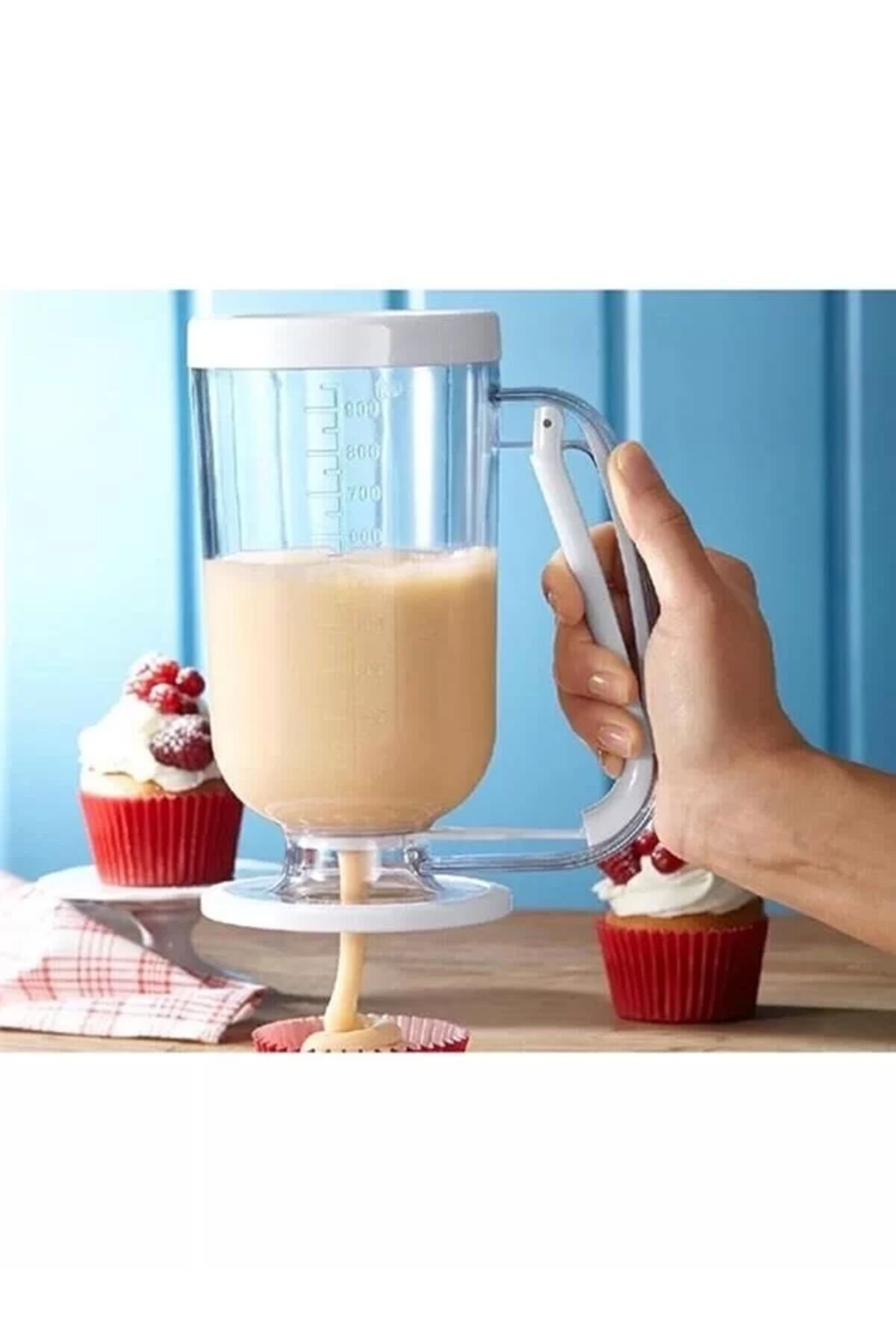 Pankek Dağıtıcı Hamur Porsiyonlayıcı Şekillendirici 900 Ml Dökme Aparatı Tek Ebat