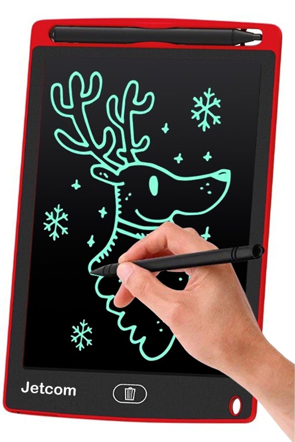 Dijital Kalemli Çizim Yazı Tahtası Not Yazma Eğitim Tableti Writing Tablet 8,5 Inç Kırmızı Kırmızı - Tek Ebat