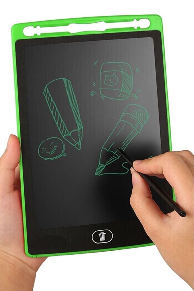 Dijital Kalemli Çizim Yazı Tahtası Not Yazma Eğitim Tableti Writing Tablet 8,5 Inç Yeşil Yeşil - Tek Ebat