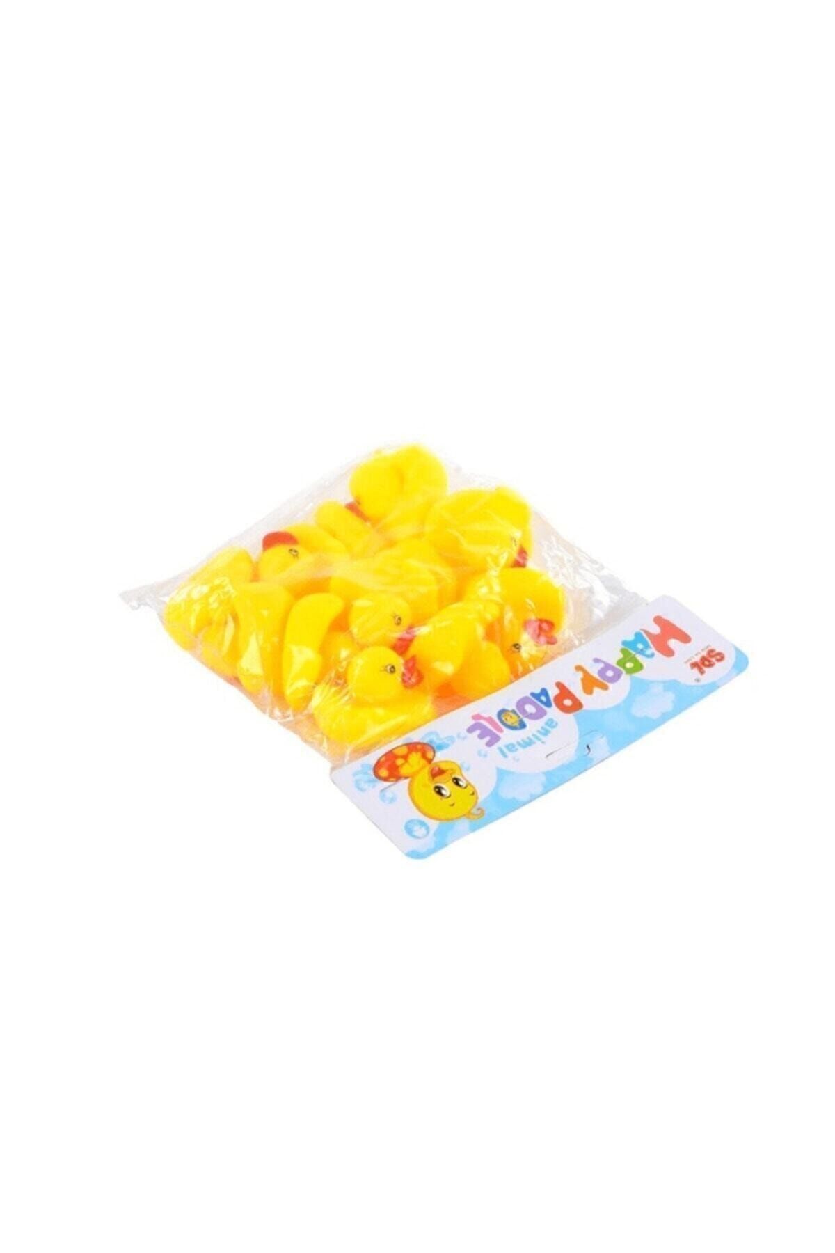 Mini Ördek Vinil Set Sesli Banyo Ve Havuz Oyuncak -12 Li sarı - Tek Ebat