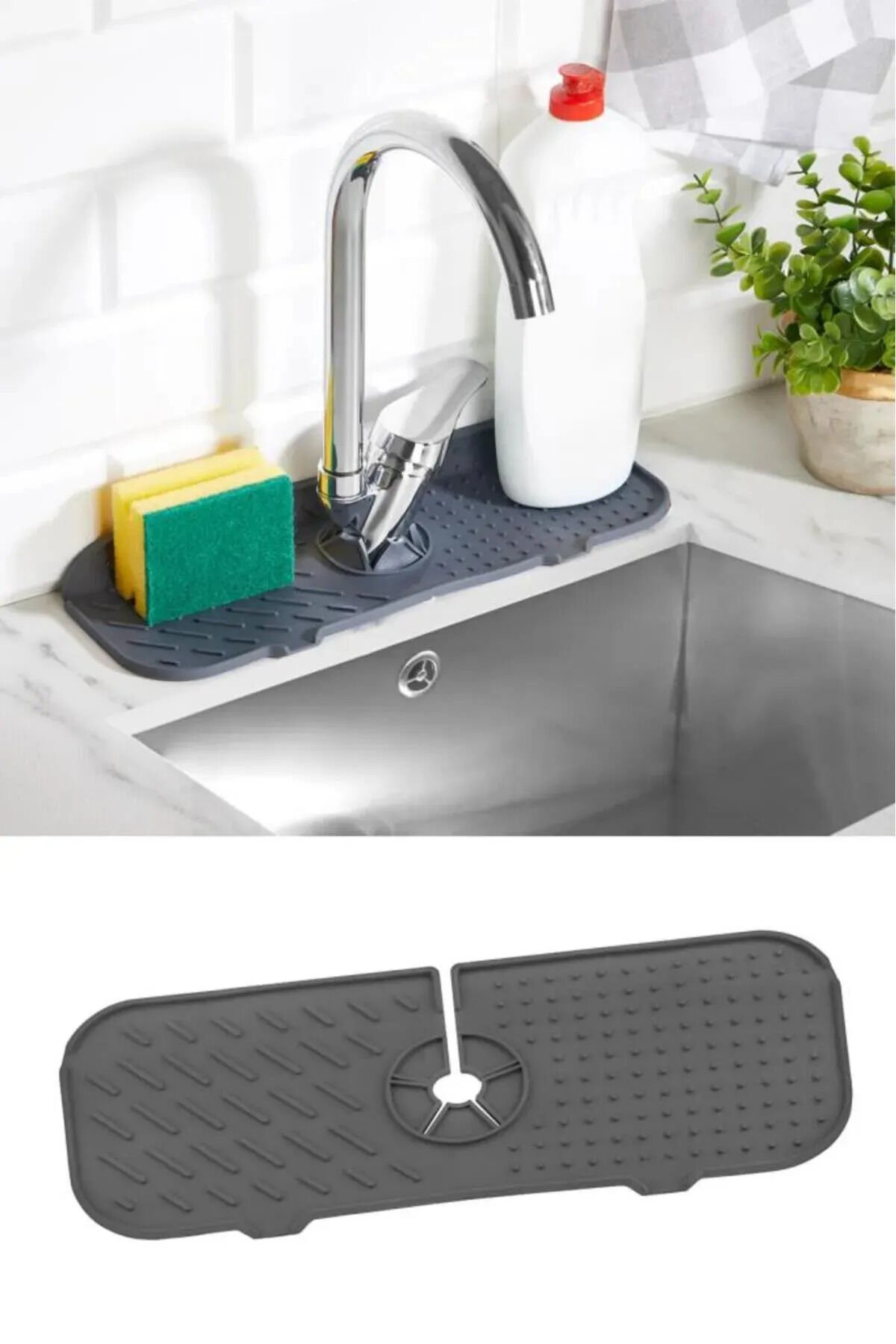 LEON LİFE Su Tutucu Musluk Matı Mutfak Banyo Için Koruyucu Musluk Lavabo Matı