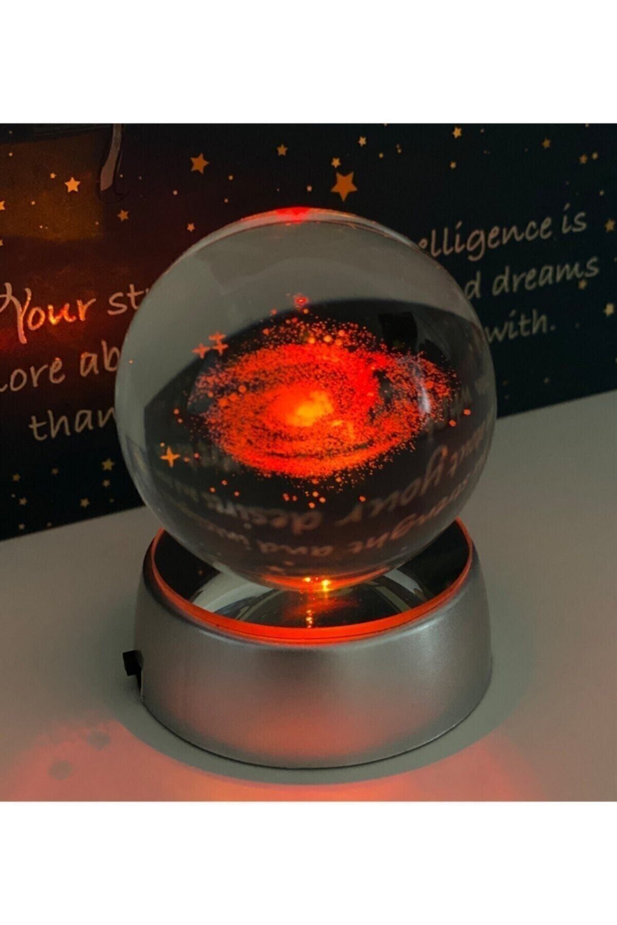 Samanyolu Galaxy Işıklı Cam Küre Rose - Tek Ebat
