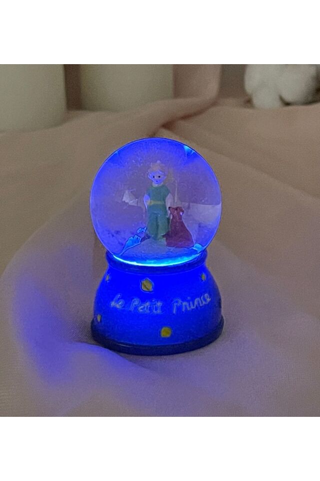 Küçük Prens Mini Işıklı Boy Kar Küresi Mavi - Tek Ebat