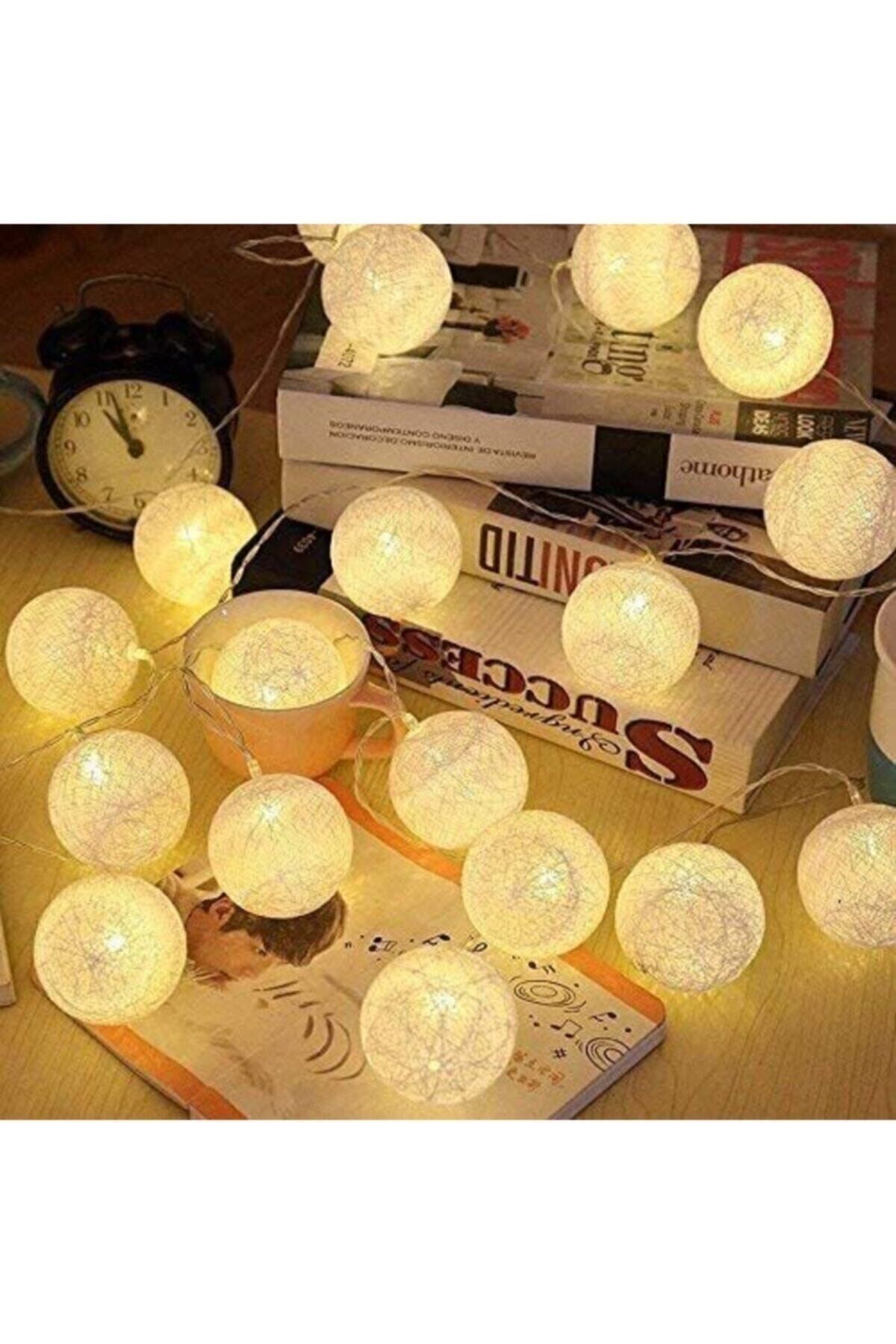 Pamuk Top Led Işıklı Dekoratif Işıklı 10 Lu Top 2 Metre