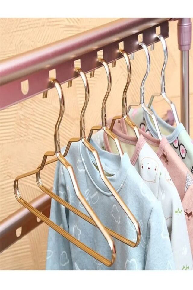 Metal Elbise Askısı - Giysi Pantalon Eşarp Fular Kıyafet Gardrop Düzenleyici Organizer 1 Adet gold - Tek Ebat