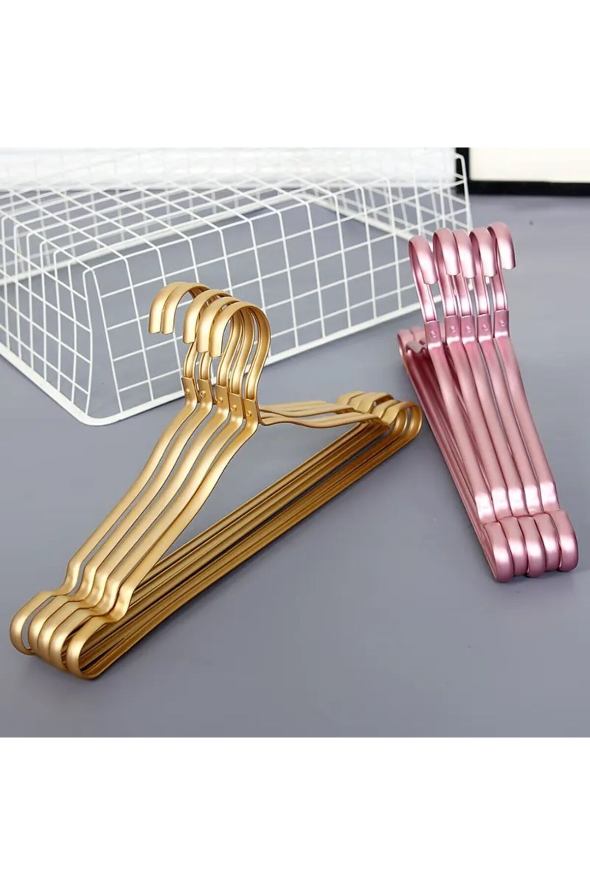 Metal Elbise Askısı - Giysi Pantalon Eşarp Fular Kıyafet Gardrop Düzenleyici Organizer 1 Adet rosegold - Tek Ebat