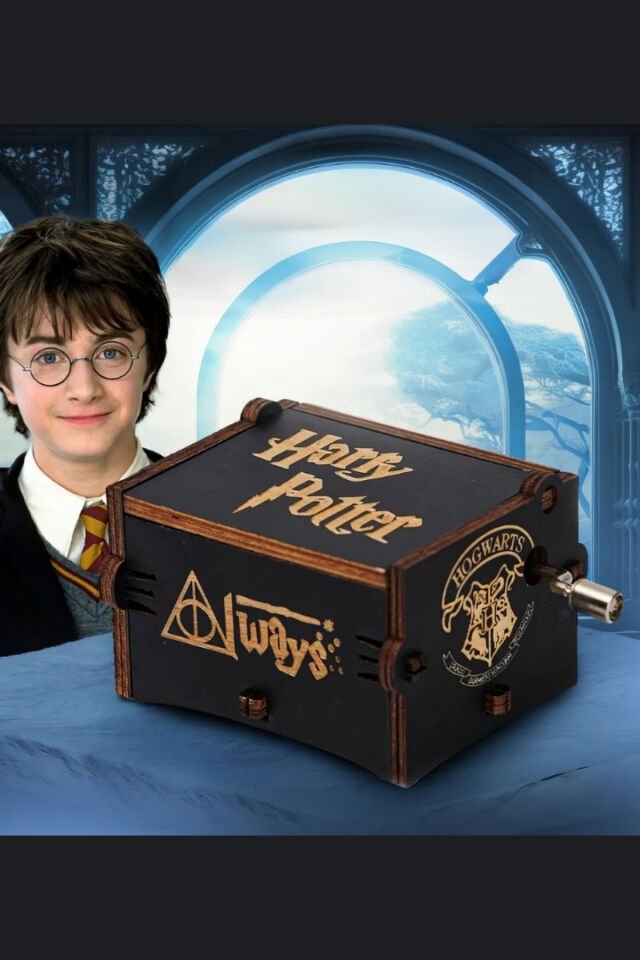 Harry Potter Always Temalı Ahşap Işlemeli Mekanik Müzik Kutusu- Büyüleyici Ve Şık Hediye