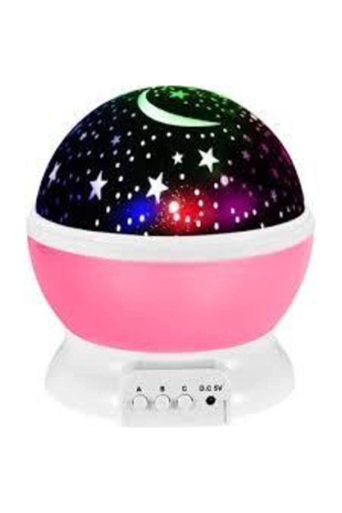 Starmaster 3 X Kalem Pilli + 5 Volt Yıldız Yansıtmalı Küre Tip Gece Lambası 012-011 Pembe