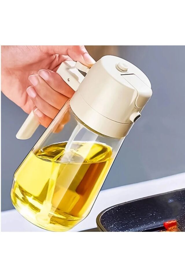 Çift Kullanımlı 2 Fonksiyonlu Cam Yağdanlık Ve Püskürtmeli Sprey Yağdanlık 2 In 1 ÇOK RENG - Tek Ebat