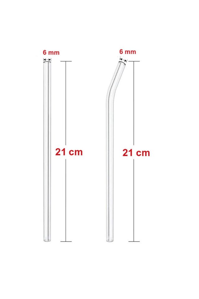Şeffaf Cam Pipet 12'li Cam Eğimli Pipet (Isıya Dayanıklı) Şeffaf - Tek Ebat