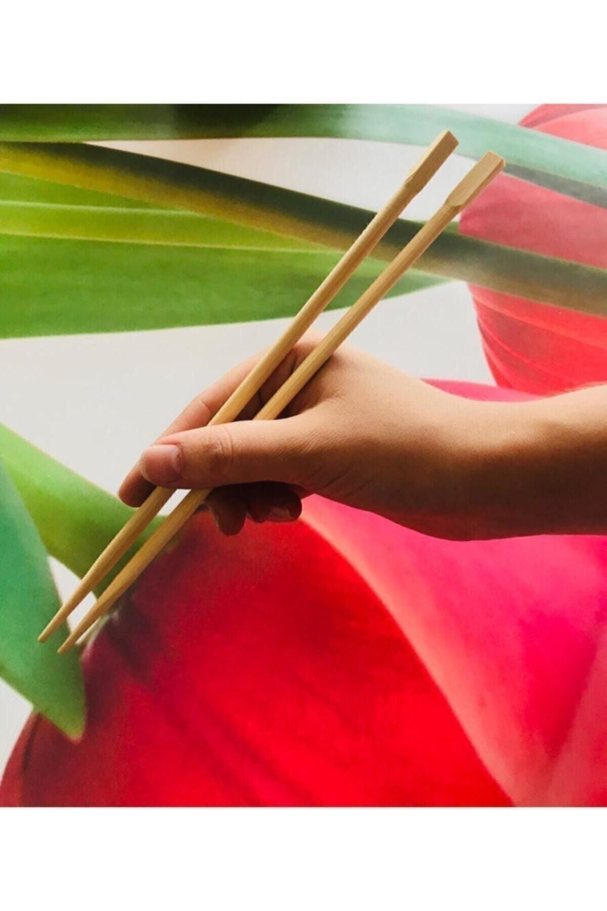 Trebent Yıkanabilir Bambu Chopstıck Japon Çin Yemek Çubuğu 4 Adet