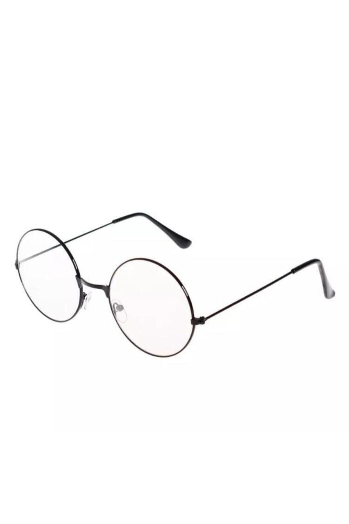 Unisex Siyah Yuvarlak Harry Potter Şeffaf Gözlük