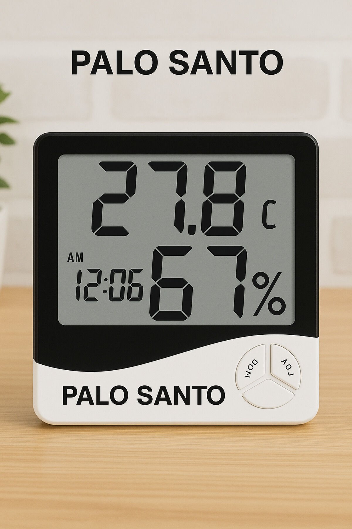 Dijital Oda Termometresi Sıcaklık Ve Nem Ölçer Masa Saati Alarm Unichrome