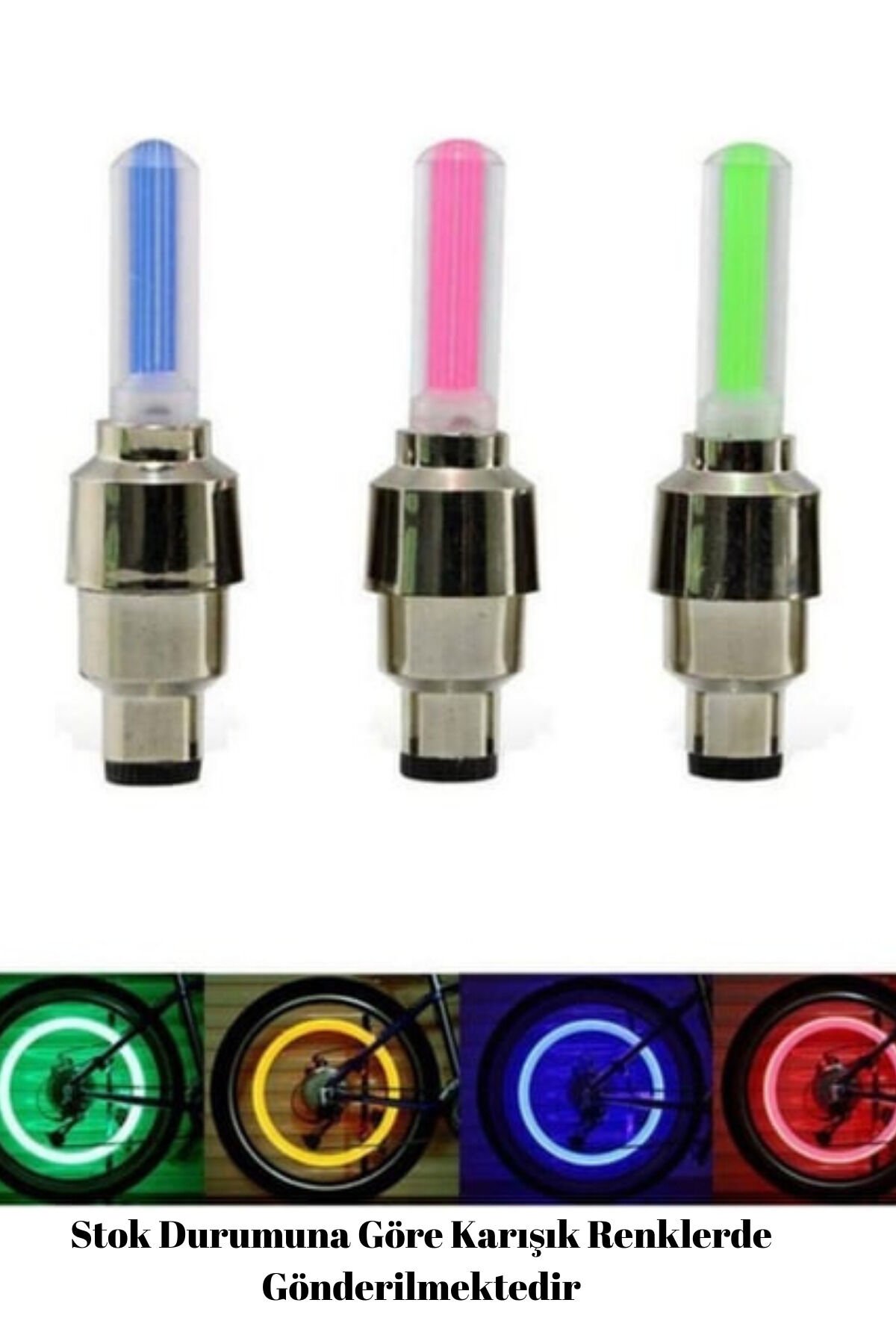 pet rock 1 Çift Led Işıklı Hareket Sensörlü Mavi Işıklı Bisiklet Araba Motor Sibop Kapağı Lambası