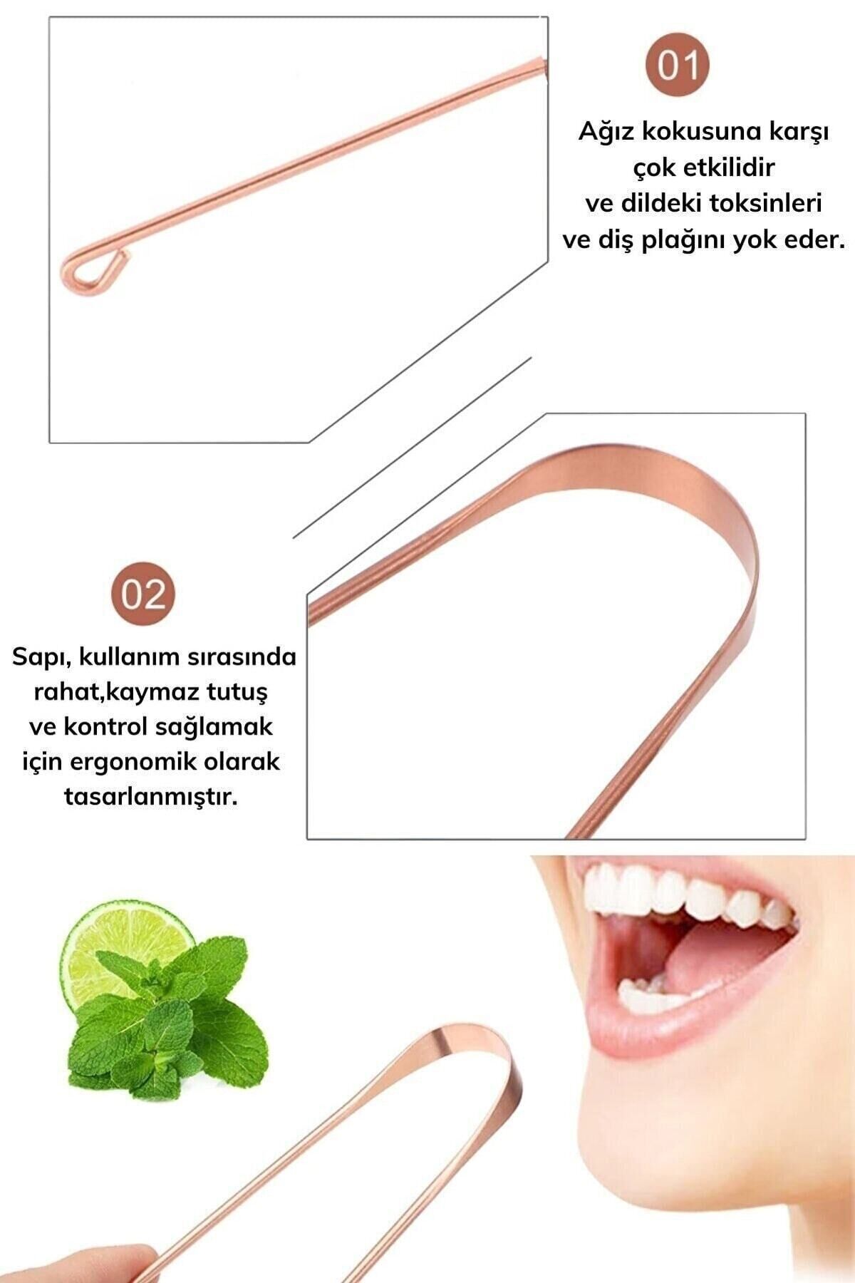 Metal Gold Dil Temizleme Dil Sıyırıcı Dil Temizleyici Paslanmaz Hijyenik Plak Temizleme Aparatı Tek Ebat