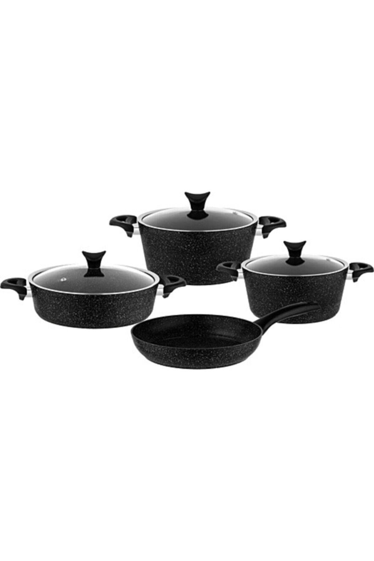 Mastercook Tencere Takımı 7 Parça Siyah 3455