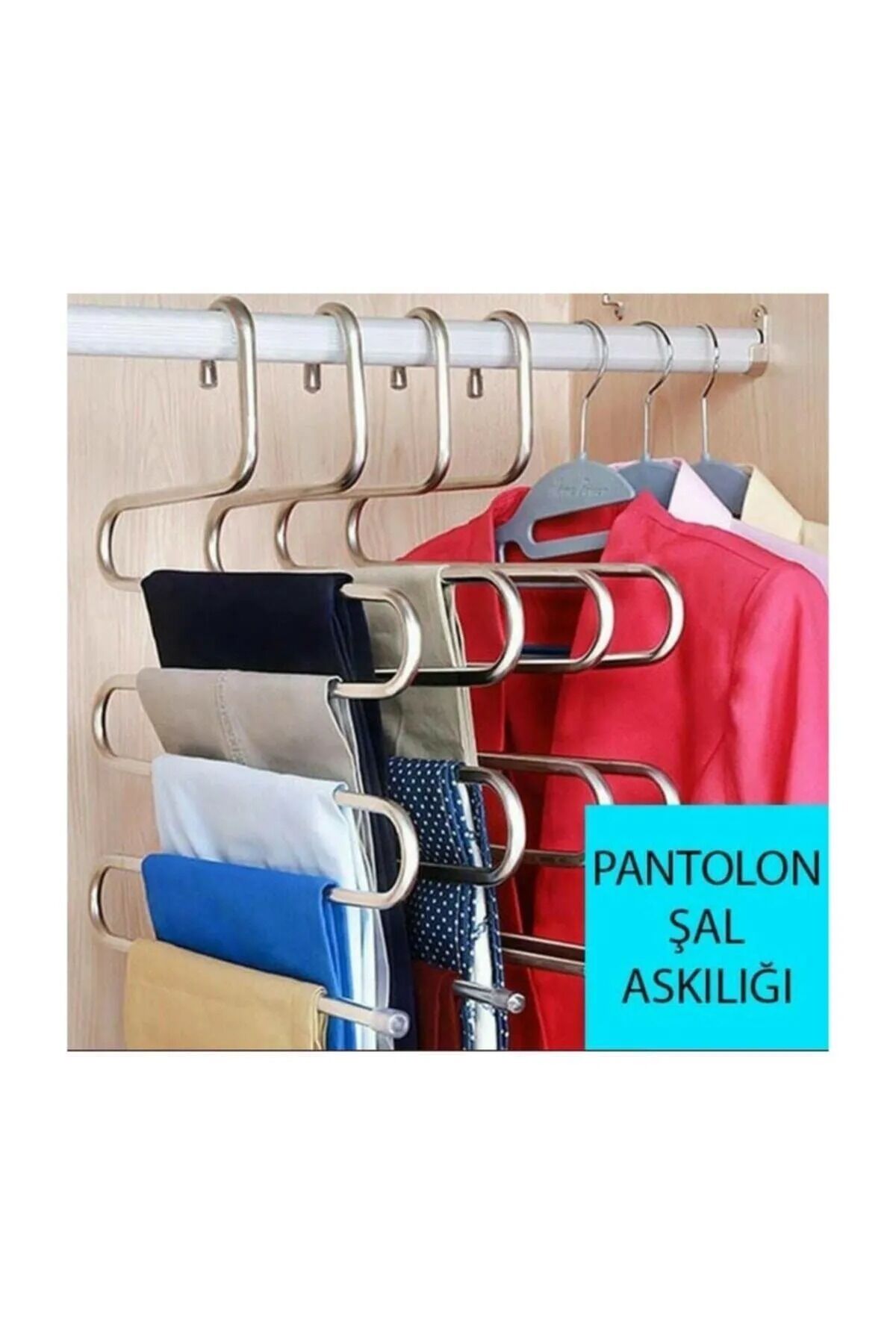 Dolap Içi 5 Katlı Pantolon Eşarp Şal Askısı Akıllı Askı