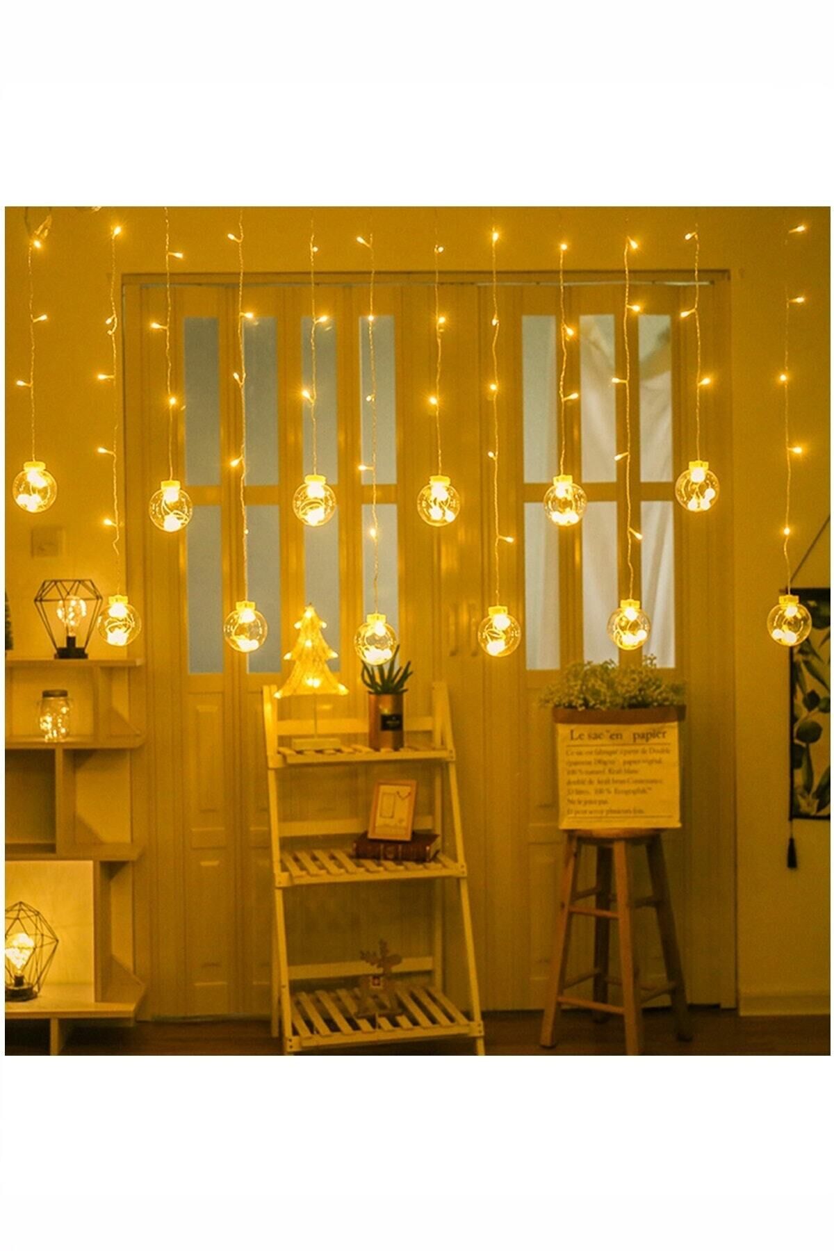 Dekoratif Işıklı Top Perde Led --- - Tek Ebat
