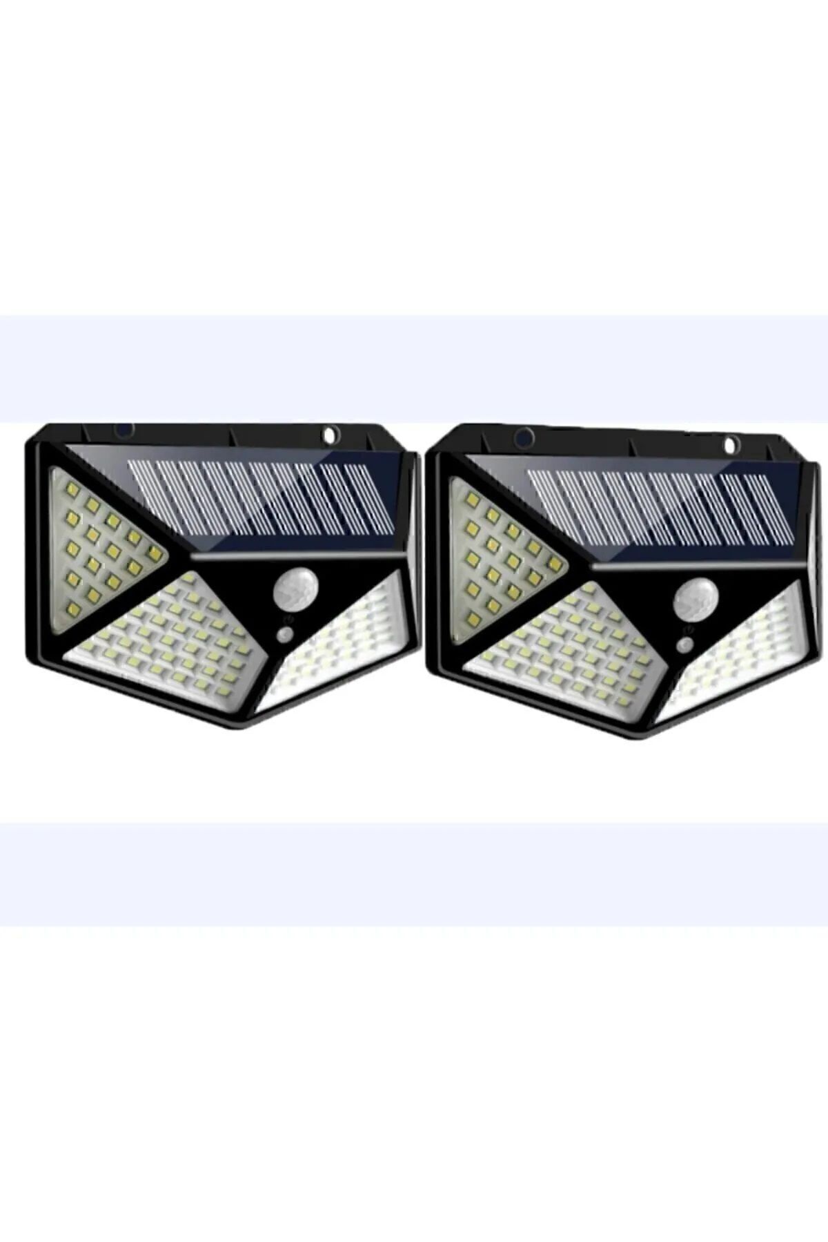 Güneş Enerjili Bahçe Lambası 100 Led 2li Paket Bahçe Aplik Bahçe Lambası Bahçe Aydınlatma 003 7009 - Tek Ebat