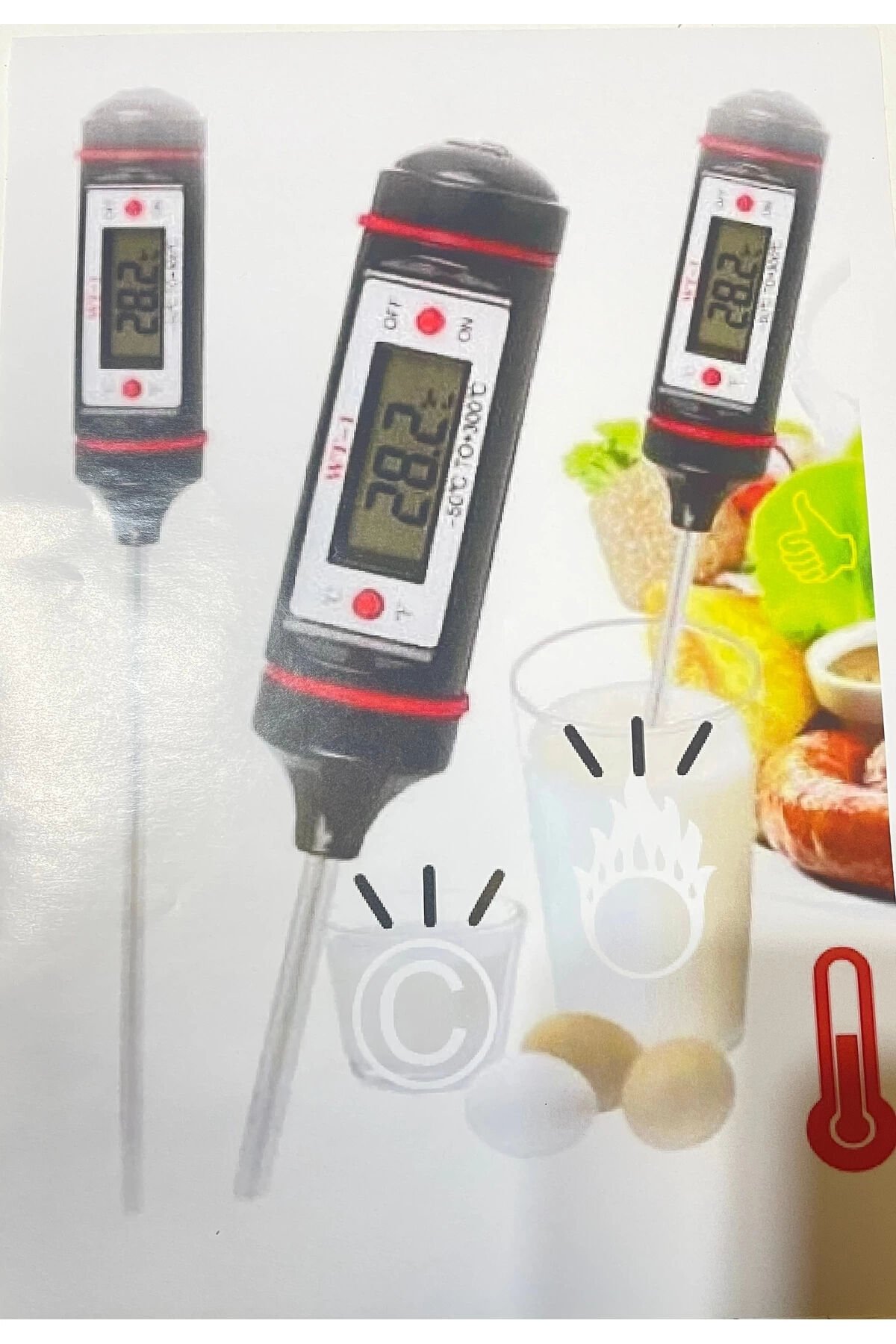 Yoğurt Mayalamak Için Termometre (süt,yoğurt,gıda,yemek Sıcaklık Ölçer ) Tek Ebat - 33 cm