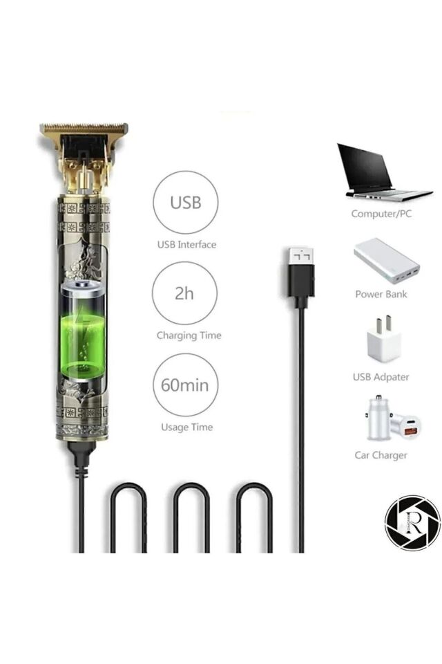 Tıraş Makinesi Usb Şarjlı Saç Sakal Vücut Kıl Tüy Alma Kadın Erkek Epilasyon Berber & Kişisel sarı - Tek Ebat