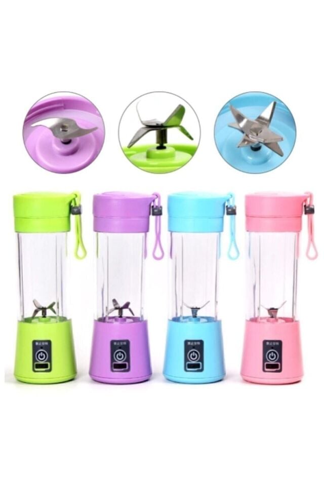 Şarj Edilebilir Katı Meyve Mikseri - Taşınabilir Blender Pembe