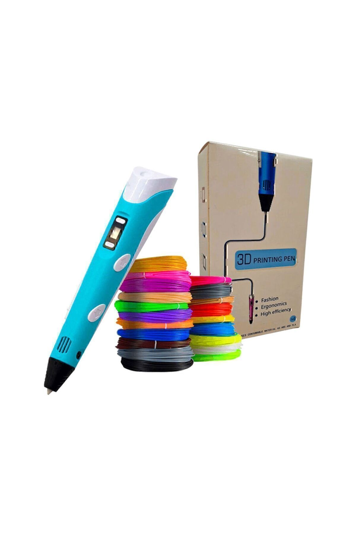 3D Yazıcı Kalem 3D Kalem + 3 Renk 3 Metre Hediye Filament + Adaptör Dahil