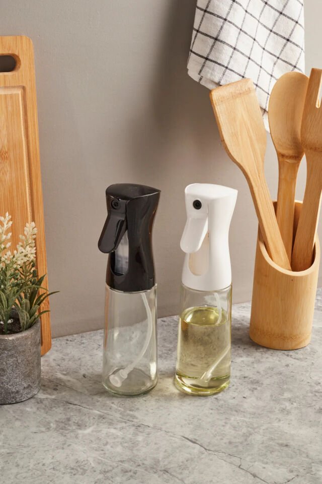 Sprey Yağdanlık Sıvı Yağ Spreyi Yağlık Air Fryer Da Yağ Tasarruf Edin Zeytinyağı Için Siyah 300ml