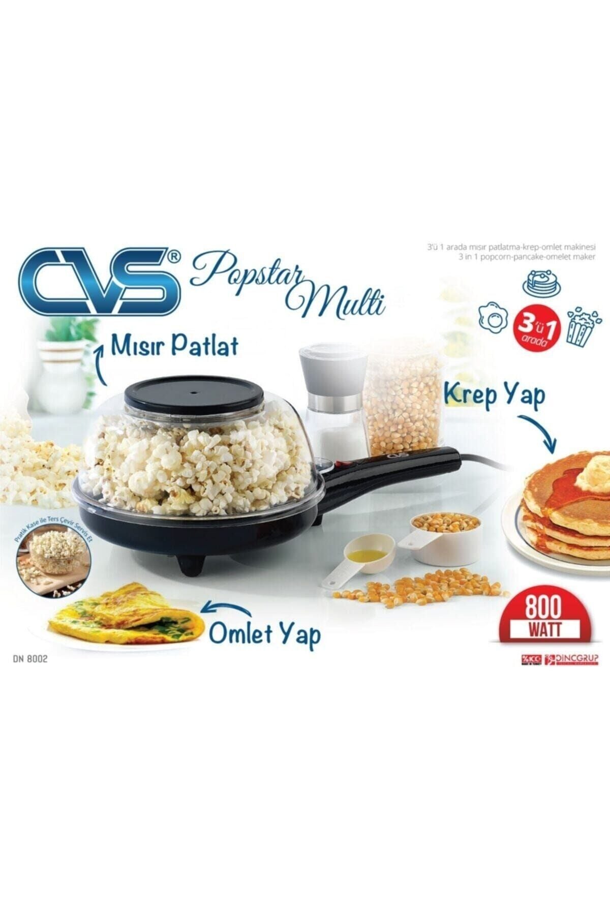 3'ü 1 Arada Mısır Patlatma - Krep - Omlet Makinesi - 8002