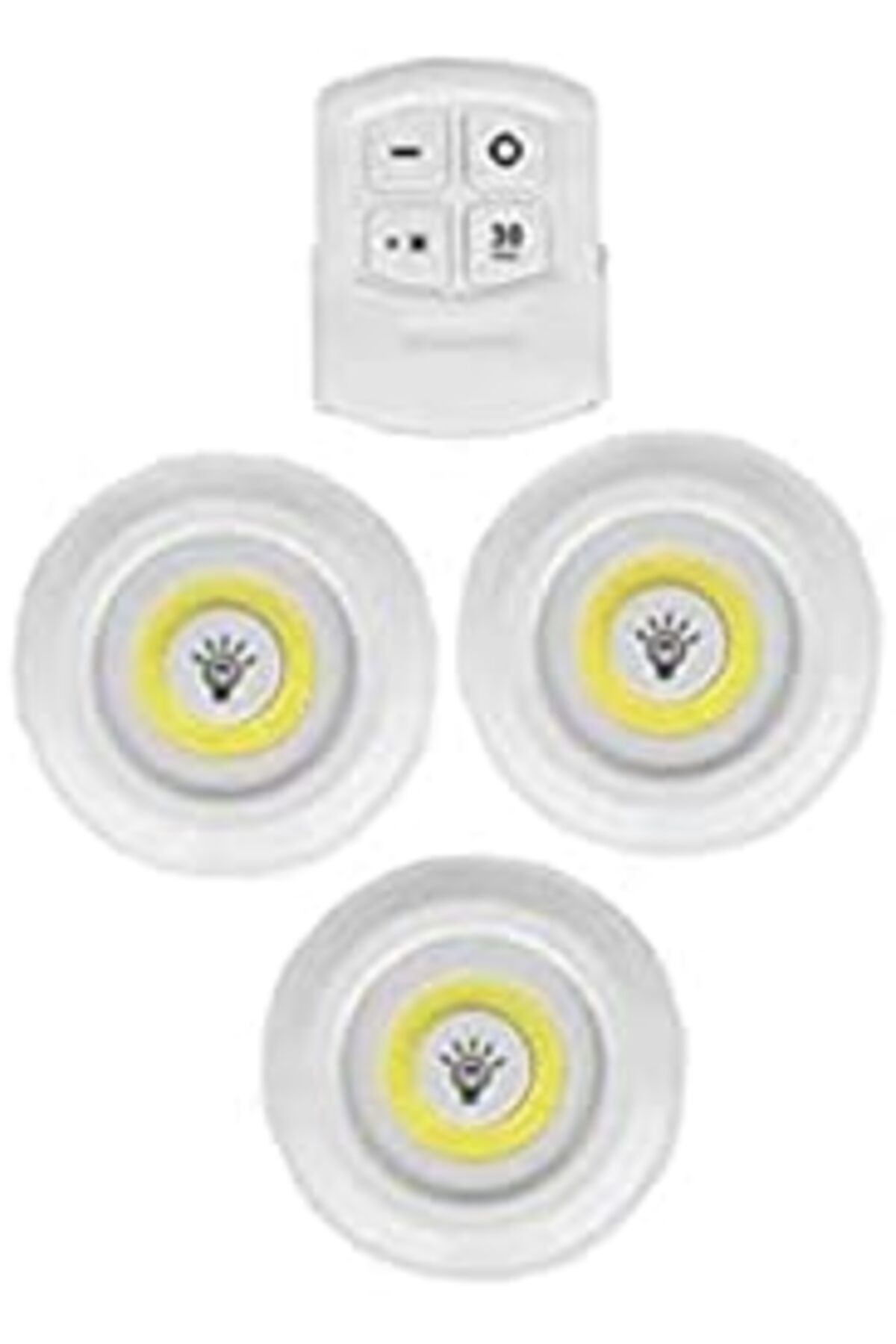 3'lü Uzaktan Kumandalı Yapışkanlı Kablosuz Led Spot Lambalar 1217063